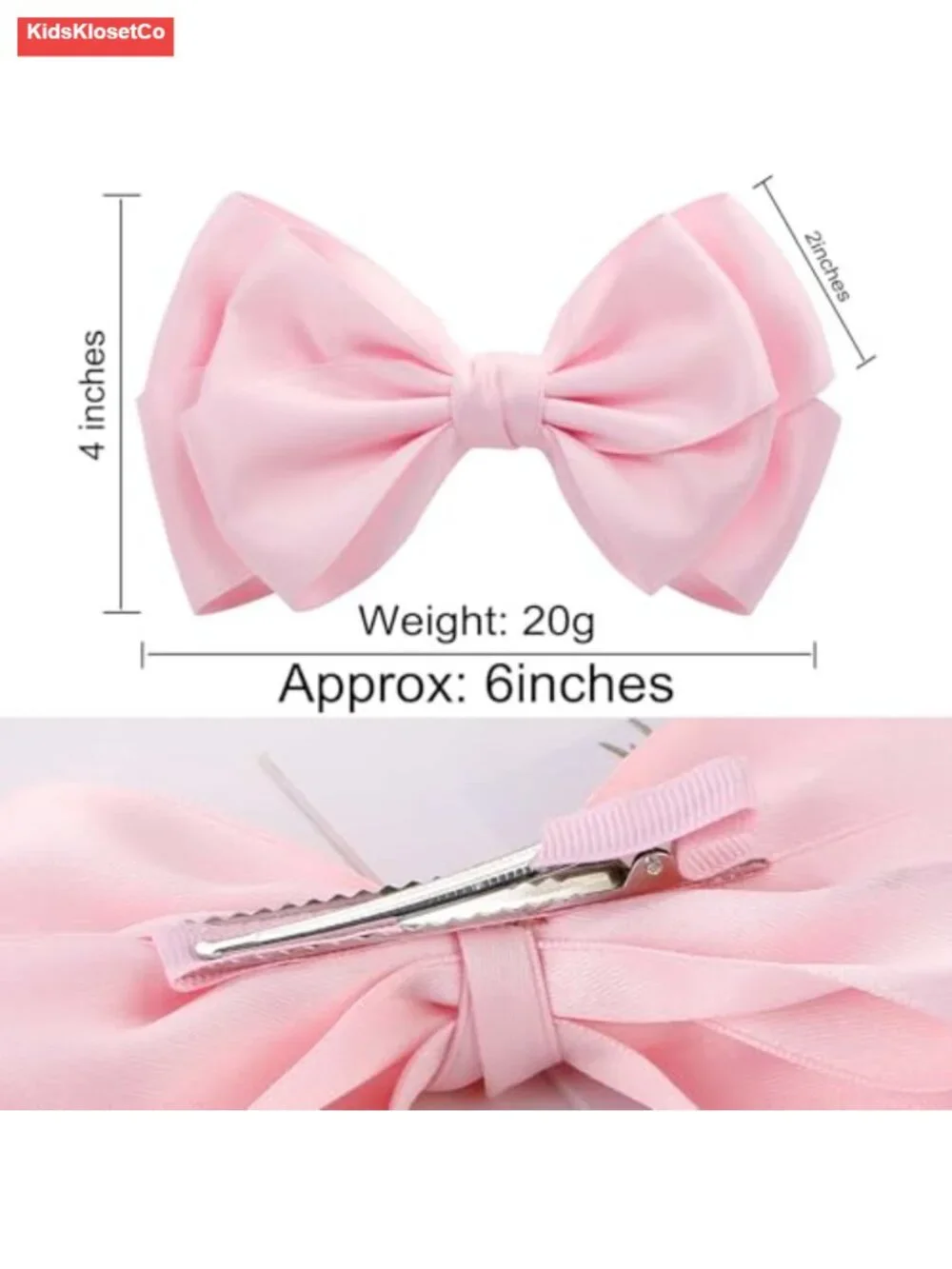 Large 6 Inch Hair Bows Thick Ribbon Boutique Alligator Clips for Girls Toddlers